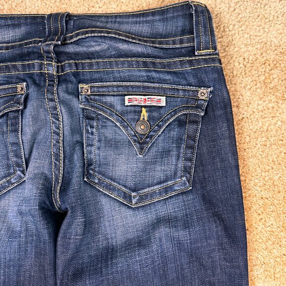 Hudson Women’s Dark Wash Denim Flare Bootcut Stretch Flap Pockets USA Made Sz 28 - Picture 3 of 7